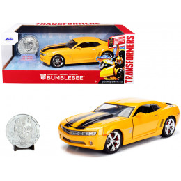 2006 Chevrolet Camaro Concept Yellow Bumblebee with Robot on Chassis and Collectible Metal Coin 