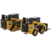 CAT Caterpillar 272D2 Skid Steer Loader Yellow and CAT Caterpillar 297D2 Compact Track Loader Yellow Set of 2 pieces 1/64 Diecast Models by Diecast Masters