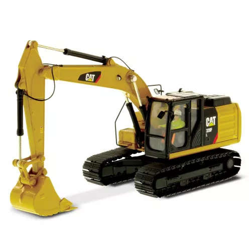 CAT Caterpillar 320F L Hydraulic Excavator Yellow and Black 1/64 Diecast Model by Diecast Masters