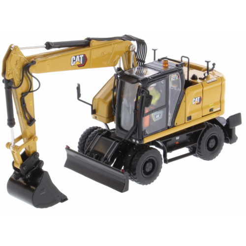 CAT Caterpillar M318 Wheeled Excavator Yellow with Operator 'High Line' Series 1/50 Diecast Model by Diecast Masters
